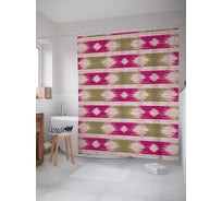 Штора (занавеска) для ванной JoyArty "Полосы с волнистыми узорами" из сатена, 180х200 см с крючками, sc_4437