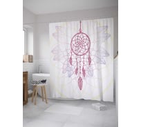 Штора (занавеска) для ванной JoyArty "Оберег снов" из сатена, 180х200 см с крючками, sc_32735