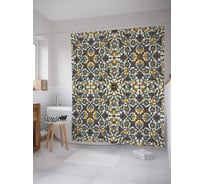 Штора (занавеска) для ванной JoyArty "Марокканский узор" из сатена, 180х200 см с крючками, sc_54032