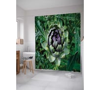 Штора (занавеска) для ванной JoyArty "Молодой артишок" из сатена, 180х200 см с крючками, sc_38916