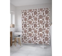 Штора (занавеска) для ванной JoyArty "Тематические цветы" из сатена, 180х200 см с крючками, sc_59255