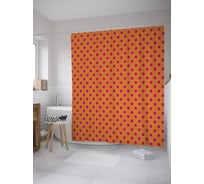 Штора (занавеска) для ванной JoyArty "Яркий горох" из сатена, 180х200 см с крючками, sc_60005
