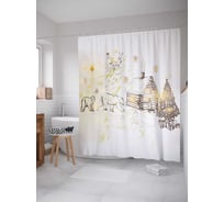 Штора (занавеска) для ванной JoyArty "Мишки спешат на праздник" из сатена, 180х200 см с крючками, sc_5758