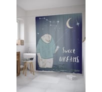 Штора (занавеска) для ванной JoyArty "Сладкие мечты" из сатена, 180х200 см с крючками, sc_59951