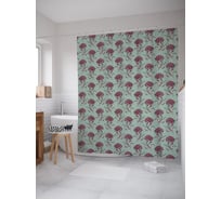 Штора (занавеска) для ванной JoyArty "Турецкая гвоздика" из сатена, 180х200 см с крючками, sc_53465