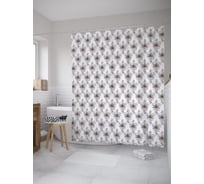 Штора (занавеска) для ванной JoyArty "Лилия бохо" из сатена, 180х200 см с крючками, sc_55328