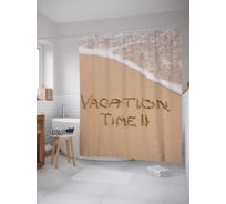 Штора (занавеска) для ванной JoyArty "Отпуск на песке" из сатена, 180х200 см с крючками, sc_4716
