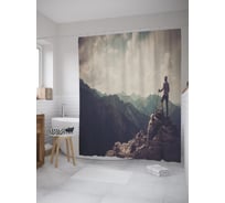 Штора (занавеска) для ванной JoyArty "На пути к вершине" из сатена, 180х200 см с крючками, sc_60532