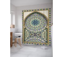 Штора (занавеска) для ванной JoyArty "Стрельчатый орнамент" из сатена, 180х200 см с крючками, sc_54036