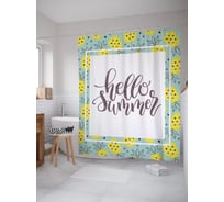 Штора (занавеска) для ванной JoyArty "Здорово лето" из сатена, 180х200 см с крючками, sc_53738