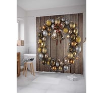 Штора (занавеска) для ванной JoyArty "Круг для праздника" из сатена, 180х200 см с крючками, sc_5533