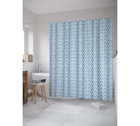 Штора (занавеска) для ванной JoyArty "Полотно квадратов" из сатена, 180х200 см с крючками, sc_60809