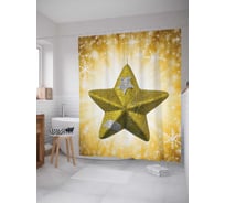 Штора (занавеска) для ванной JoyArty "Сияние праздничной звезды" из сатена, 180х200 см с крючками, sc_5531