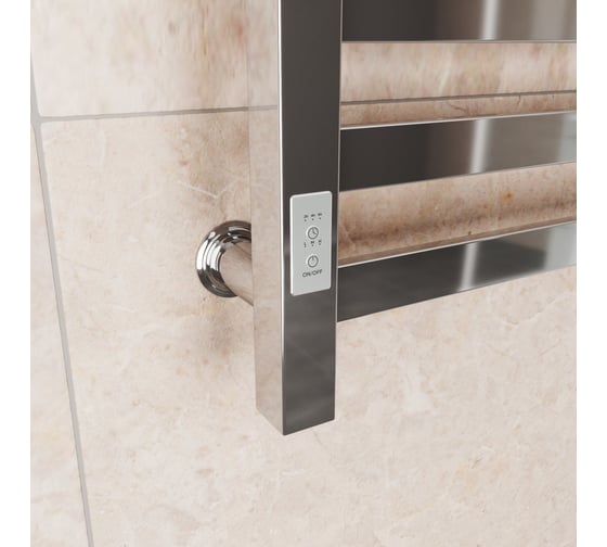 Полотенцесушитель электрический профильный Bauedge BAU В81/10 50х80, 2 вставки 4х4, размер 30x10 с таймером слева M0002