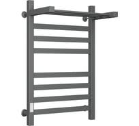 Полотенцесушитель электрический профильный Bauedge с полкой BAU В81/10 50х80, темно-серый металлик, с таймером слева M0084