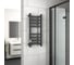 Полотенцесушитель электрический профильный Bauedge BAU В81/10 30х80, 2 вставки 4х4, размер 30x10, черный матовый RAL 9005 с таймером слева M0016 1