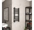 Полотенцесушитель электрический профильный Bauedge BAU В81/10 30х80, 2 вставки 4х4, размер 30x10, черный матовый RAL 9005 с таймером слева M0016 5