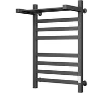 Полотенцесушитель электрический профильный Bauedge с полкой BAU В81/10 50х80, Gun Grey темно-серый металлик с таймером, универсальное подключение M0106U