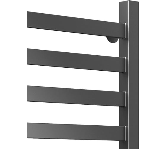 Полотенцесушитель электрический профильный Bauedge BAU В81/10 Gun Grey 50х80, темно-серый металлик с таймером слева M0082