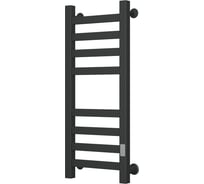 Полотенцесушитель электрический профильный Bauedge BAU В81/10 30х80, 2 вставки 4х4, размер 30x10, черный матовый RAL 9005 с таймером справа M0015