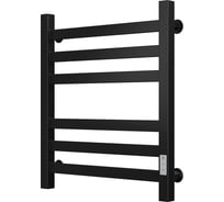 Полотенцесушитель электрический профильный Bauedge BAU В81/10 50х60, 2 вставки 3х3, размер 30x10, черный матовый RAL 9005 с таймером справа M0017