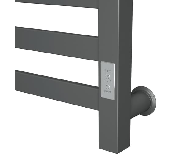 Полотенцесушитель электрический профильный Bauedge BAU Gun Grey В81/10 30х80 темно-серый металлик, с таймером  справа M0087