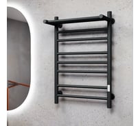 Полотенцесушитель электрический Bauedge с полкой BAU В10 50х80 П7 (2+3+2) с таймером справа, черный матовый RAL 9005, универсальное подключение M0023U