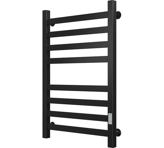 Полотенцесушитель электрический профильный Bauedge BAU В81/10 40х80, 2 вставки 4х4, размер 30x10, черный матовый RAL 9005 с таймером, универсальное подключение M0107U 1