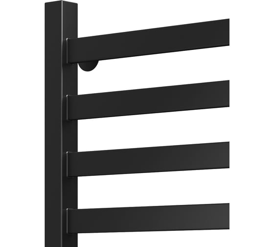 Полотенцесушитель электрический профильный Bauedge BAU В81/10 40х80, 2 вставки 4х4, размер 30x10, черный матовый RAL 9005 с таймером, универсальное подключение M0107U