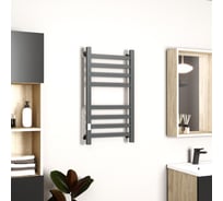 Полотенцесушитель электрический профильный Bauedge BAU Gun Grey В81/10 40х80 темно-серый металлик, с таймером  слева M0086