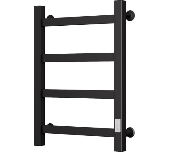 Полотенцесушитель электрический профильный Bauedge BAU В81/10 40х60, П4, черный матовый RAL 9005 с таймером, универсальное подключение M0112U