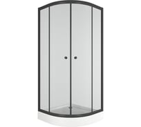 Душевой уголок BauedgeBAU Dream Hit Black с поддоном 80x80х195, прозрачное закаленное стекло, черный профиль TY0029B