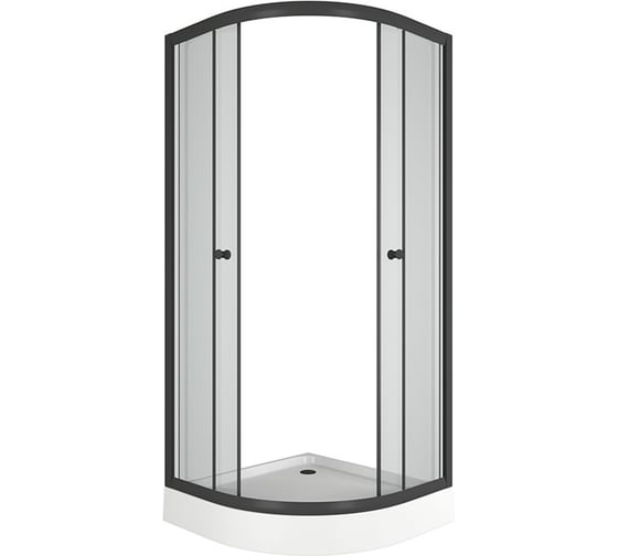 Душевой уголок BauedgeBAU Dream Hit Black с поддоном 80x80х195, прозрачное закаленное стекло, черный профиль TY0029B