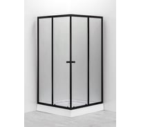 Душевой уголок BauedgeBAU Stil Hit Black с поддоном 100x100х195, прозрачное закаленное стекло, черный профиль TY0039