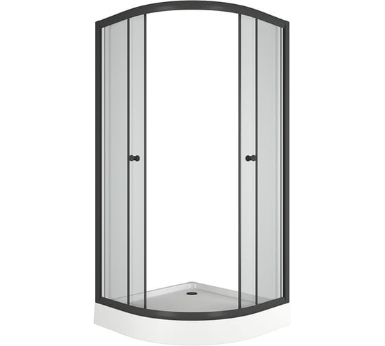 Душевой уголок BauedgeBAU Dream Hit Black с поддоном 90x90х195, прозрачное закаленное стекло, черный профиль TY0030B
