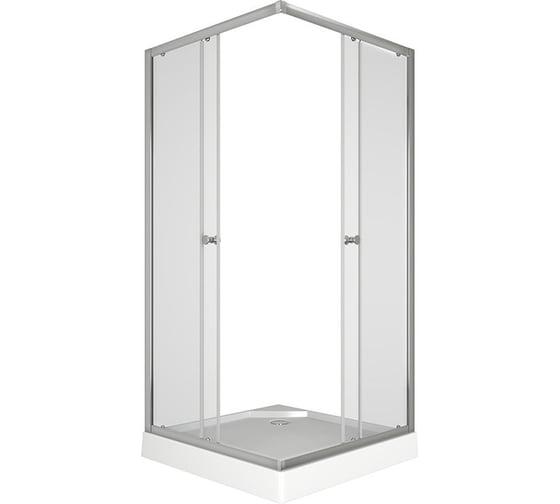 Душевой уголок BauedgeBAU Stil Hit с поддоном 90x90х195, прозрачное закаленное стекло, хромированный профиль TY0035