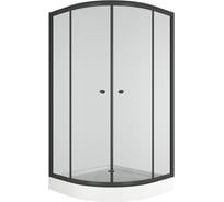 Душевой уголок BauedgeBAU Dream Hit Black с поддоном 100x100х195, прозрачное закаленное стекло, черный профиль TY0031B