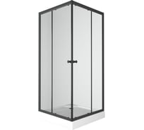 Душевой уголок BauedgeBAU Stil Hit Black с поддоном 80x80х195, рифлёное закаленное стекло, черный профиль TY0037