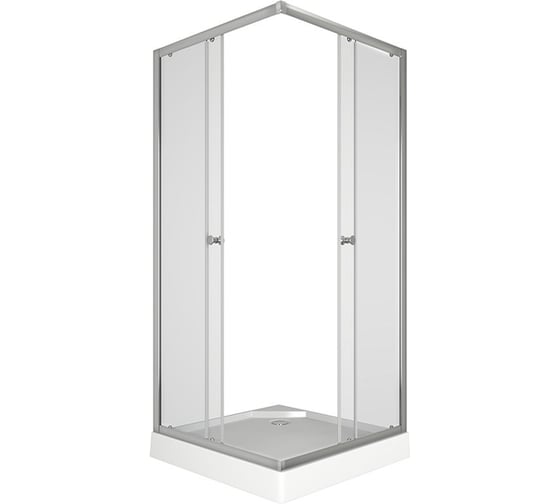Душевой уголок BauedgeBAU Stil Hit с поддоном 80x80х195, прозрачное закаленное стекло, хромированный профиль TY0034