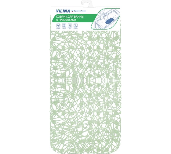 Коврик для ванны VILINA Паутинка 35x72 см, дымчато-зелёный 6916-smokygreen