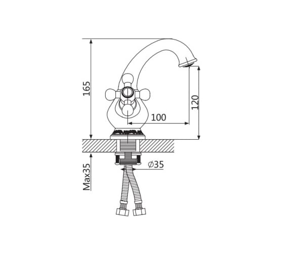 Смеситель для раковины OUTE T7901G
