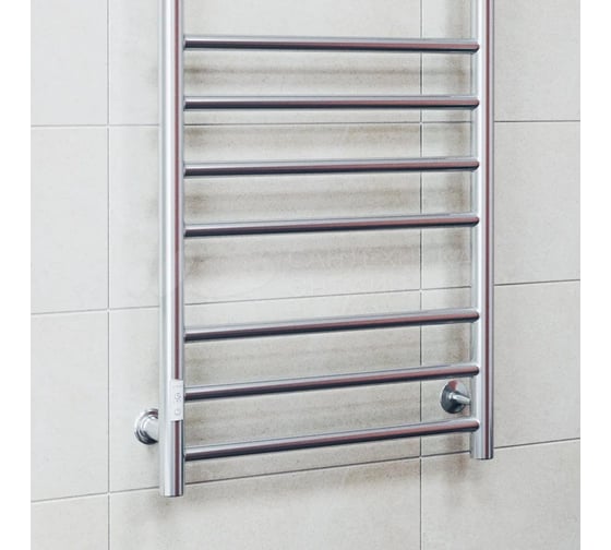Полотенцесушитель электрический Bauedge BAU В10 100х50, П10 (3+4+3) с таймером справа, нерж. сталь, хром, универсальное подключение M0021U
