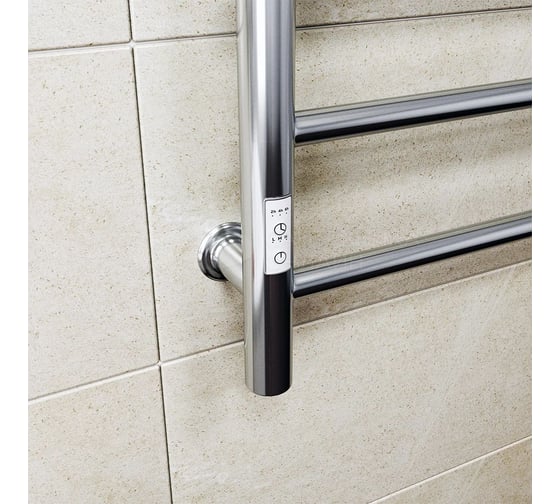 Полотенцесушитель электрический Bauedge BAU В10 100х50, П10 (3+4+3) с таймером справа, нерж. сталь, хром, универсальное подключение M0021U