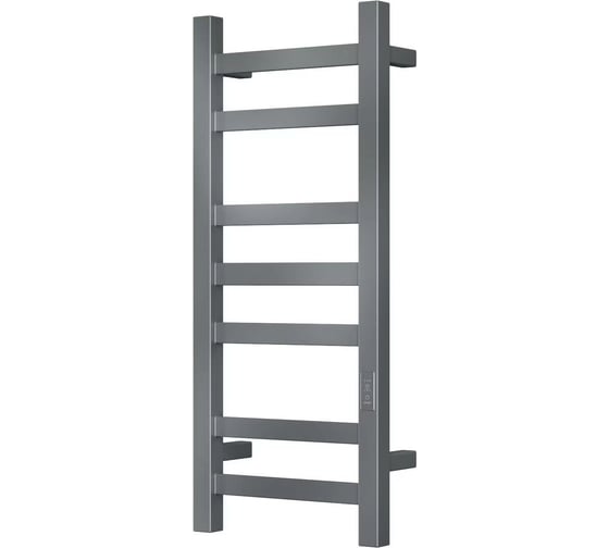 Полотенцесушитель электрический Bauedge профильный BAU Gun Grey В81/10 30х80 темно-серый металлик с таймером слева M0088