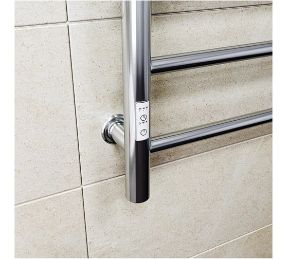Полотенцесушитель электрический Bauedge BAU В10 50х80, П8 (3+3+2) с таймером справа, нерж. сталь, хром, универсальное подключение M0031U