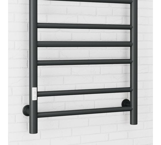 Полотенцесушитель электрический Bauedge BAU В10 50х80, П8 (3+3+2) с таймером слева, черный матовый RAL 9005 M0030