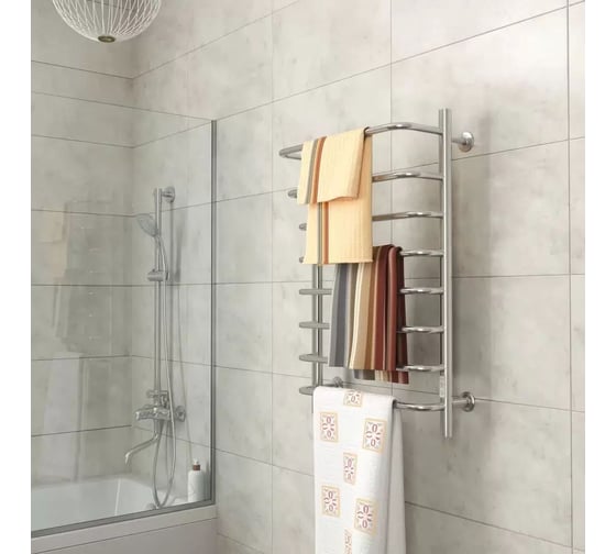 Полотенцесушитель электрический Bauedge BAU В8 Каскад 50х80, П8 с таймером справа, нерж. сталь M0075