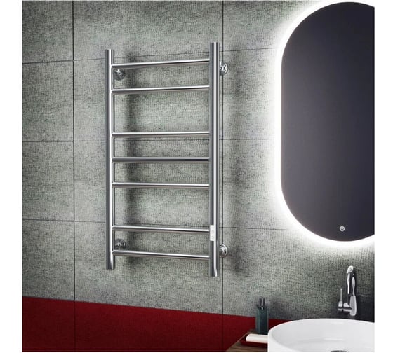 Полотенцесушитель электрический Bauedge BAU В10 40х80, П8 (3+3+2) с таймером справа, скрытый монтаж, универсальное подключение M0035U