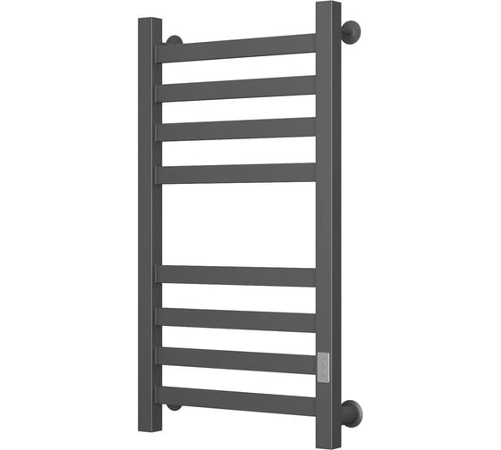 Полотенцесушитель электрический Bauedge профильный BAU Gun Grey В81/10 40х80 темно-серый металлик с таймером, универсальное подключение M0108U