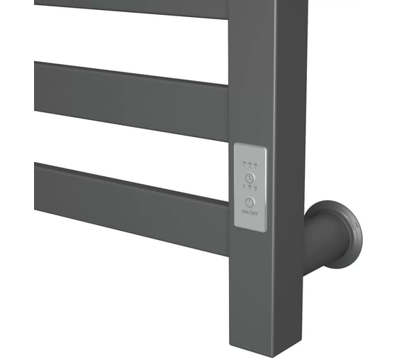 Полотенцесушитель электрический Bauedge профильный BAU Gun Grey В81/10 40х80 темно-серый металлик с таймером, универсальное подключение M0108U